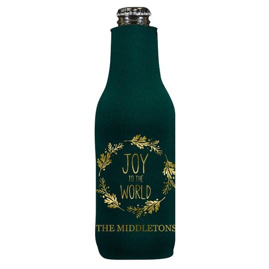 Joy to the World Wreath Bottle Huggers